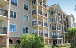 The Preserve at Oak Island, NC. Exeterior photo of the condo building.