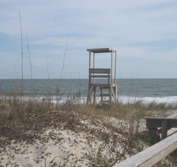 Carolina Beach, NC beach photo - empty lifeguard tower