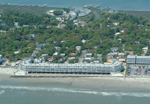 Arial view of the Oceanfront Villas in Folly Beach, South Carolina