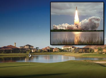 The beauty of Viera FL. See these homes, a golf course and a shuttle launch.